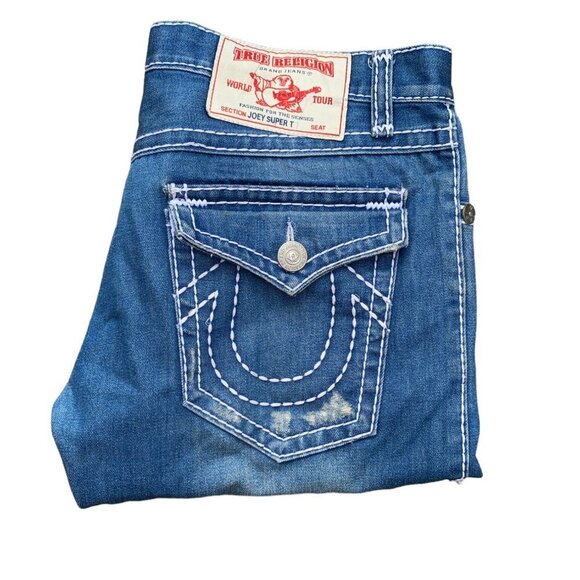 Vintage True Religion Jeans Size 38 JOEY SUPER T Blue - Picture 9 of 10